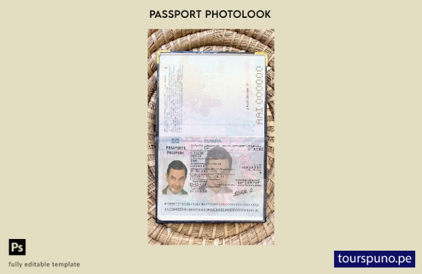 listo para imprimir España hasta la plantilla de apariencia de foto de pasaporte